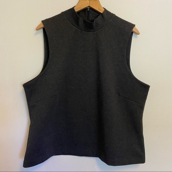 J. Crew Tops - J. Crew Charcoal Mock-neck Ponte Shell XXL
